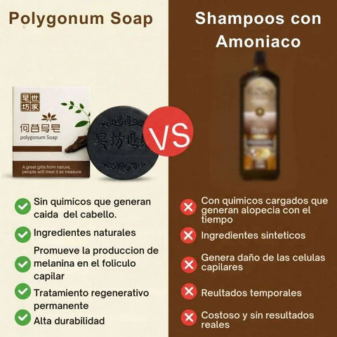 🌿SHAMPOO CAPILAR EN BARRA X 2 🌿 ⭐¡Detén la Caída del Cabello y Recupera una Melena Más Fuerte, Abundante y Saludable de Forma Natural!⭐