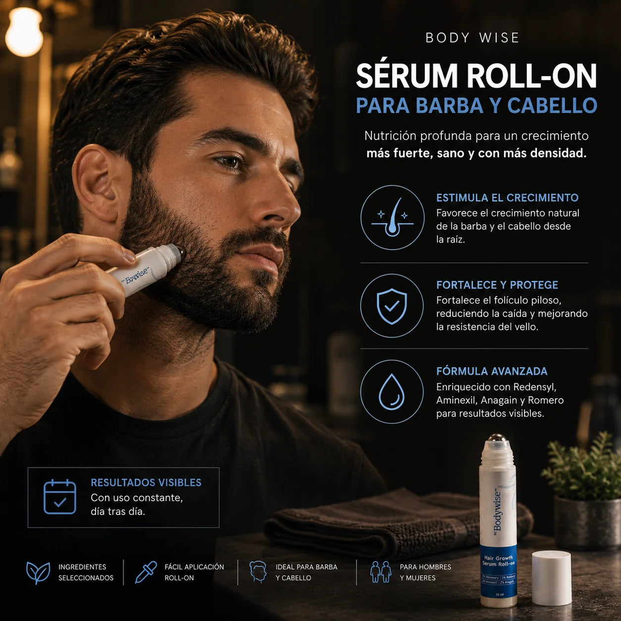 BodyWise Hair Growth - Sérum Capilar Anticaída y Crecimiento Intensivo.