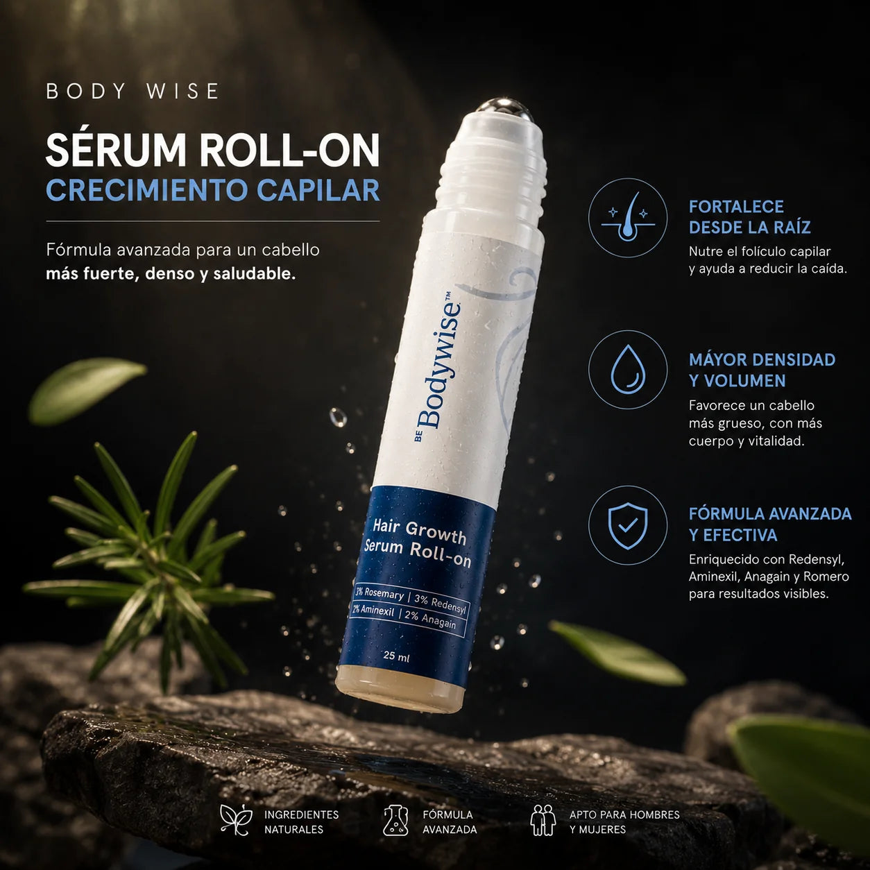 BodyWise Hair Growth - Sérum Capilar Anticaída y Crecimiento Intensivo.