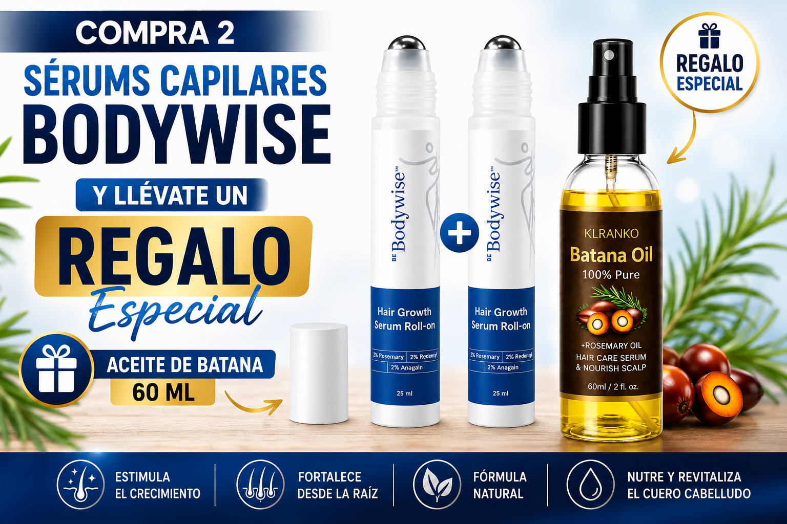 BodyWise Hair Growth - Sérum Capilar Anticaída y Crecimiento Intensivo.